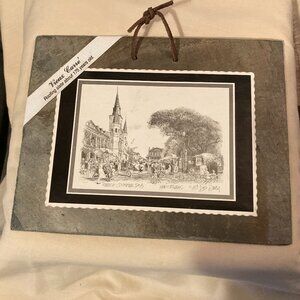 Don Davey Pencil Sketch Drawing-Signed 1989-"French Quarter Days"-Roofing Slate